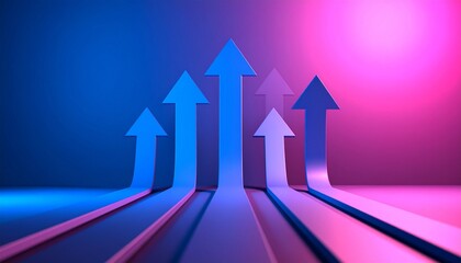 Growth and development represented by an upward arrow