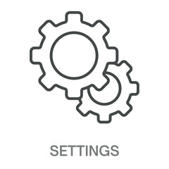 Settings Simple Style Design Outline Symbol Illustration