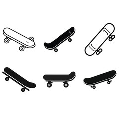 Vector Skateboard Set – Collection of Skateboard Icons