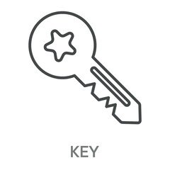 Key Simple Style Design Outline Symbol Illustration