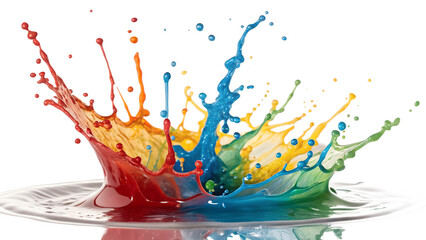 Vivid colors collide in a mesmerizing splash of liquid joy captured in a moment of creative expression Generative AI