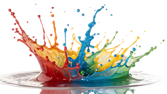 Vivid colors collide in a mesmerizing splash of liquid joy captured in a moment of creative expression Generative AI