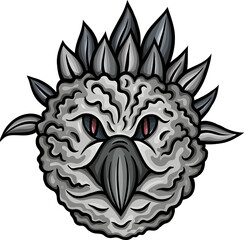 Fierce harpy bird fantasy head