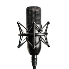 Black Studio Microphone Shock Mount Recording Audio Music Podcast, isolated on a transparent background