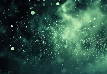 Fototapeta premium Green bokeh background, blurred lights, green and white colors