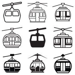 Mountain Cable Car Vector