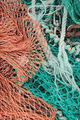 Colorful Fishing Nets Close-Up