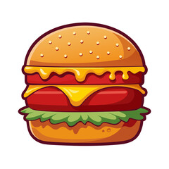 big hamburger isolated on white
