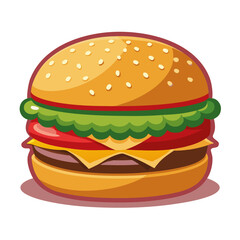 hamburger on a white