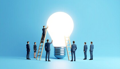 Obraz premium Idea brainstorming and collaboration scene