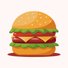 hamburger on white