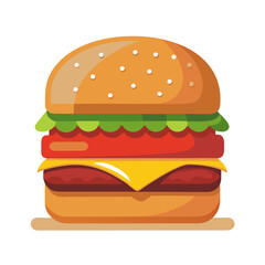 hamburger on white background