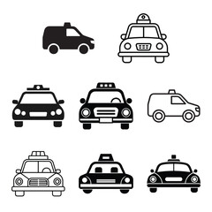 Transportation Taxi Icon Bundle
