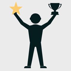 man holding a trophy