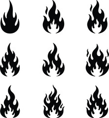 Dynamic fire illustration with bold colors