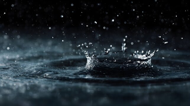 A single droplet splashing on a calm water surface