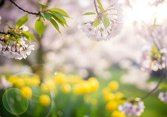 Obraz premium Spring Blossom Flowers Garden Sunlight Nature