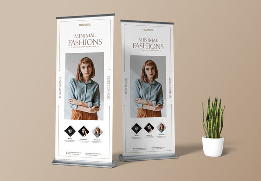 Fashion Brand Roll Up Banner Layout Design