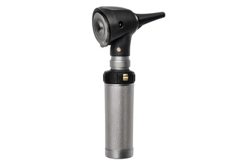 Medical otoscope on transparent background for diagnostic use