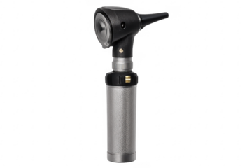 Medical otoscope on transparent background for diagnostic use
