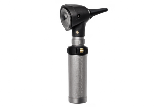 Medical otoscope on transparent background for diagnostic use