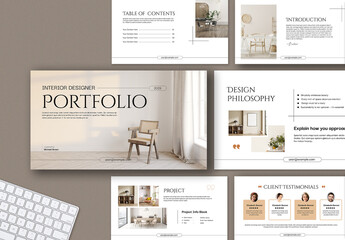 Portfolio Presentation Template Design For Interior Designer