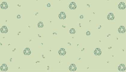 Recycle symbol pattern on light green background for eco-friendly design  