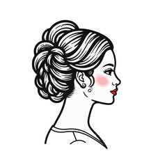 Elegant bride styling wedding updo with red accents, minimalist beauty