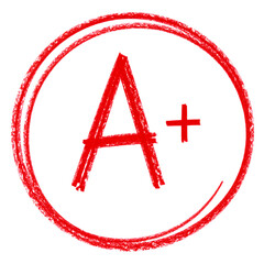 Red letter a plus symbol isolated on transparent background