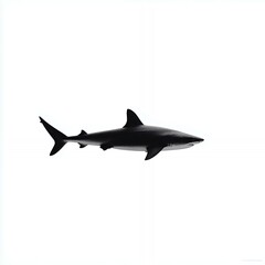 Naklejka premium Black Shark Silhouette Swimming Gracefully in Water
