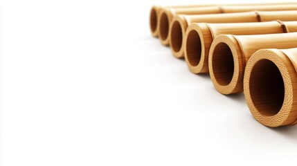 Close-up of several bamboo tubes