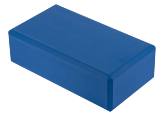 Dark blue yoga brick isolated on transparent background