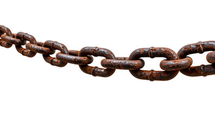 PNG Old rusty chain isolated on a transparent background.