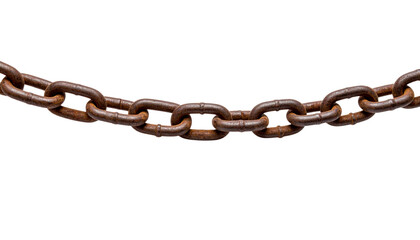 Obraz premium PNG Old rusty chain isolated on a transparent background.