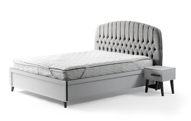 Modern bed isolated on white background . double bed