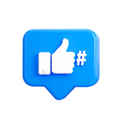 Social media like button icon isolated on transparent background