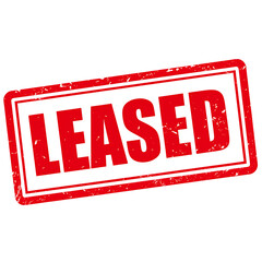 Red leased stamp isolated on transparent background