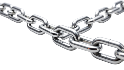 PNG Long silver metal chain link isolated on a transparent background.