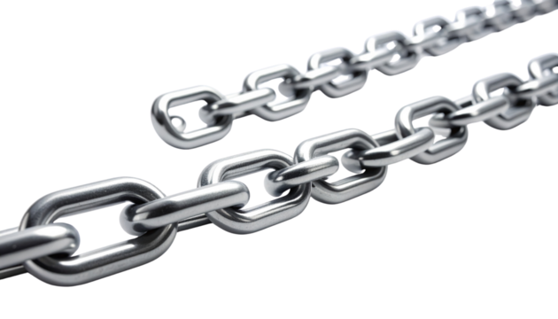 PNG Long silver metal chain link isolated on a transparent background.