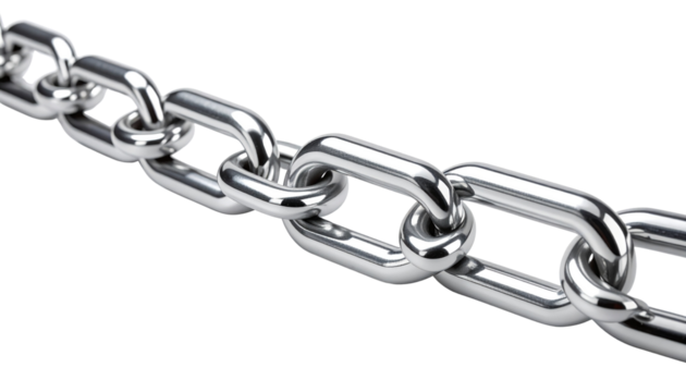 PNG Long silver metal chain link isolated on a transparent background.