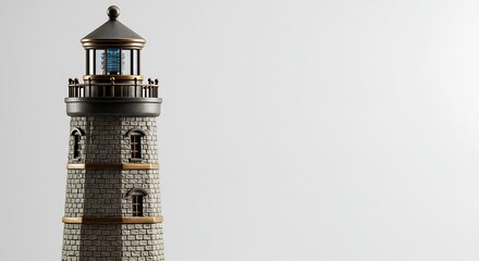 Lighthouse Model on White Background