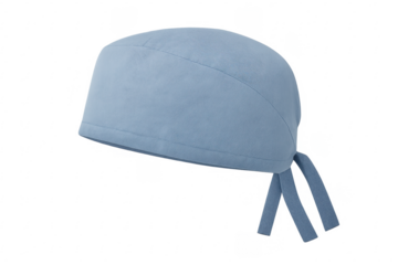 Light blue surgical scrub cap for doctors and nurses on transparent background