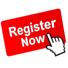 Fototapeta premium Register now button isolated on transparent background