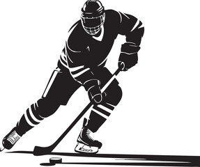 Hockey Player Silhouette Vector Illustration for Sports and Team Graphics