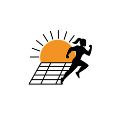The Essence of Endurance: A dynamic emblem encapsulates the spirit of dedication and ambition, presenting a silhouette of a determined athlete striding towards the radiant emblem of a rising sun.