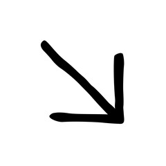 Down Right Diagonal Arrow Hand Drawn Doodle