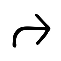 Turn Right Arrow Hand Drawn Doodle