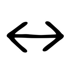 Horizontal Size Wide Arrows Hand Drawn Doodle