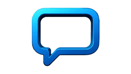 Naklejka premium Blue speech bubble reflects light on white backdrop