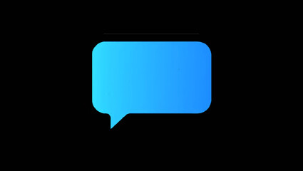 Fototapeta premium Blue Message Icon Floating on White Background